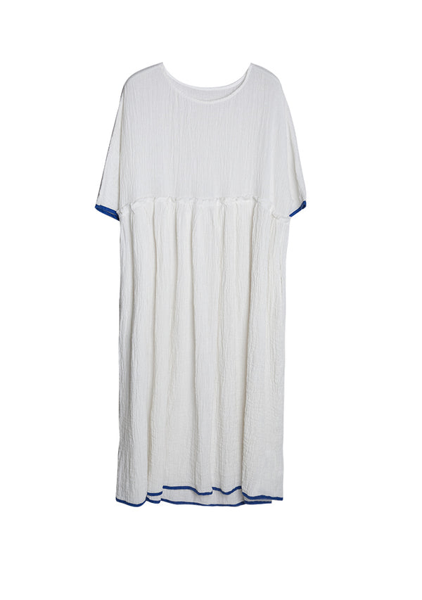 White Stringy Selvedge Linen Dress