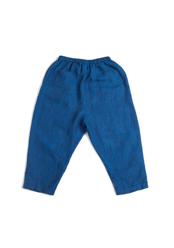 Boys Blue Linen Harem Pants