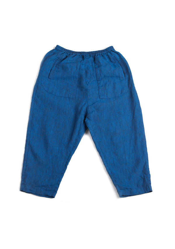Boys Blue Linen Harem Pants
