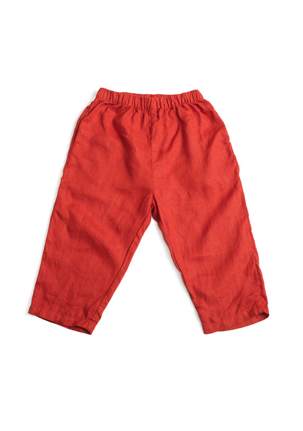 Girls Orange Linen Pants