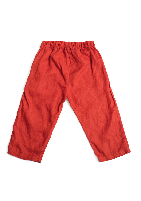 Girls Orange Linen Pants