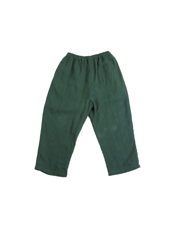 Boys Green Linen Pants