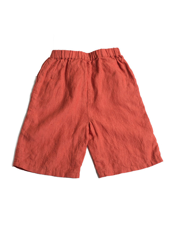 Girls Orange Linen Shorts