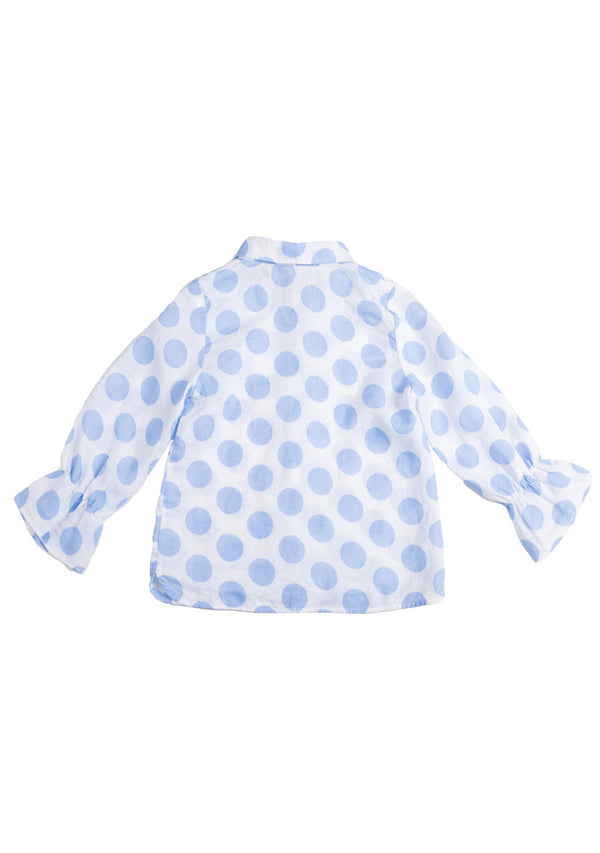Blue Polka Dot Girls Shirt