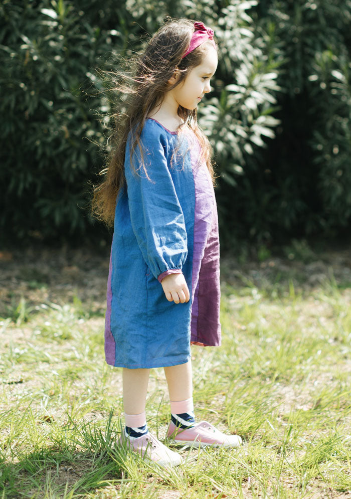 rainbow linen dress White Rainbow Linen Blend Short Puff Sleeve Mini Shirt Dress