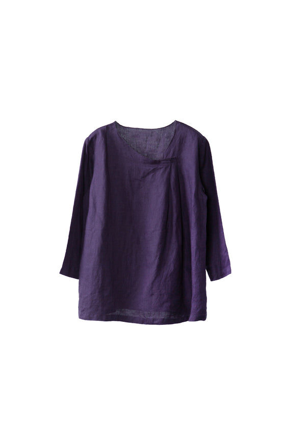 Dark Purple Linen Shirt