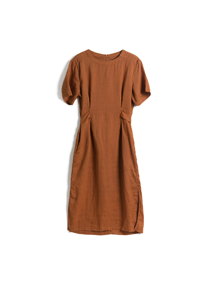 Caramel Womens Self-tie Belt Dress – Colorlinen