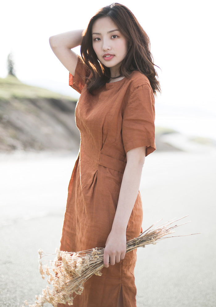 caramel brown color dress Brown Dress – Bump Of Love Rentals main image 1