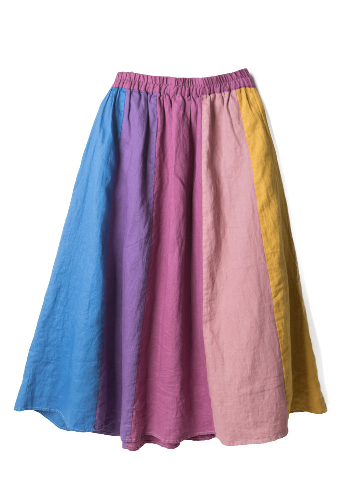Color Stripe Women’s Linen Skirt
