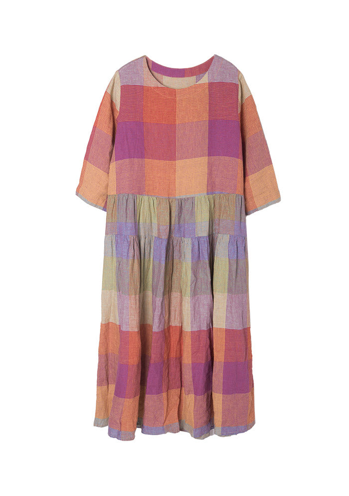 Colored Womens Plaid Linen Dress – Colorlinen