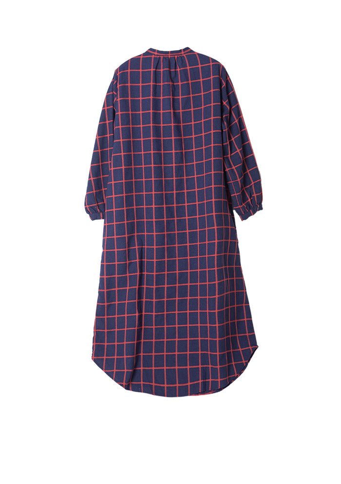 Stand Collar Womens Plaid Shirt Dress Colorlinen Stand Collar Womens Plaid Shirt Dress Colorlinen