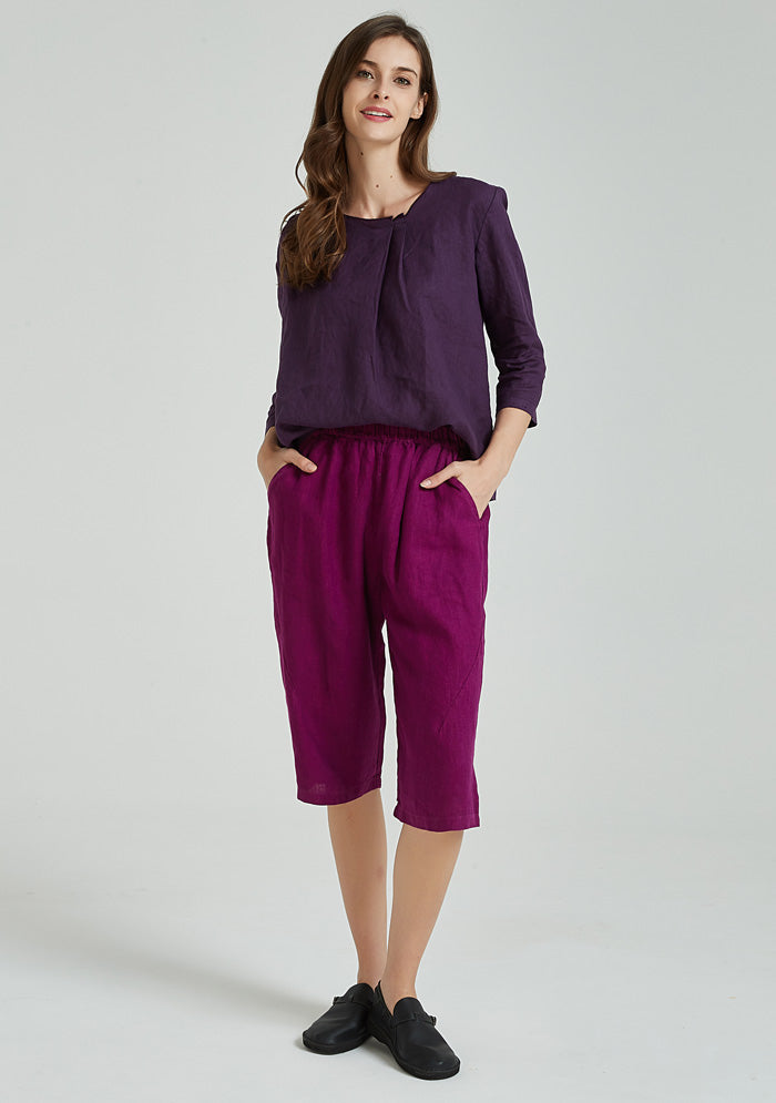 Dark Purple Linen Shirt