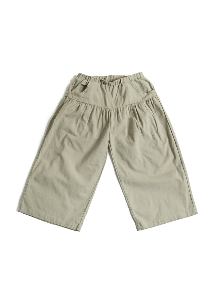 Boys Khaki Linen Wide Pants